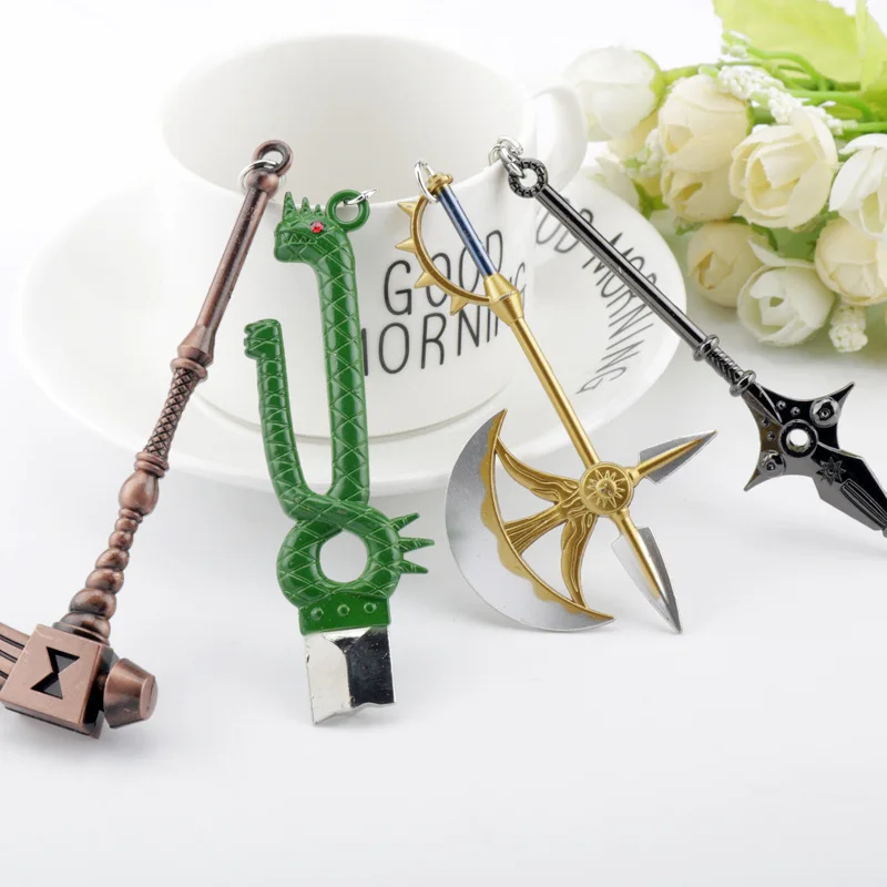 

Anime The Seven Deadly Sins Escanor Rhitta Keychain Nanatsu no Taizai Axe Bottle Car Key Chain Escanor Pendant for Men Gift