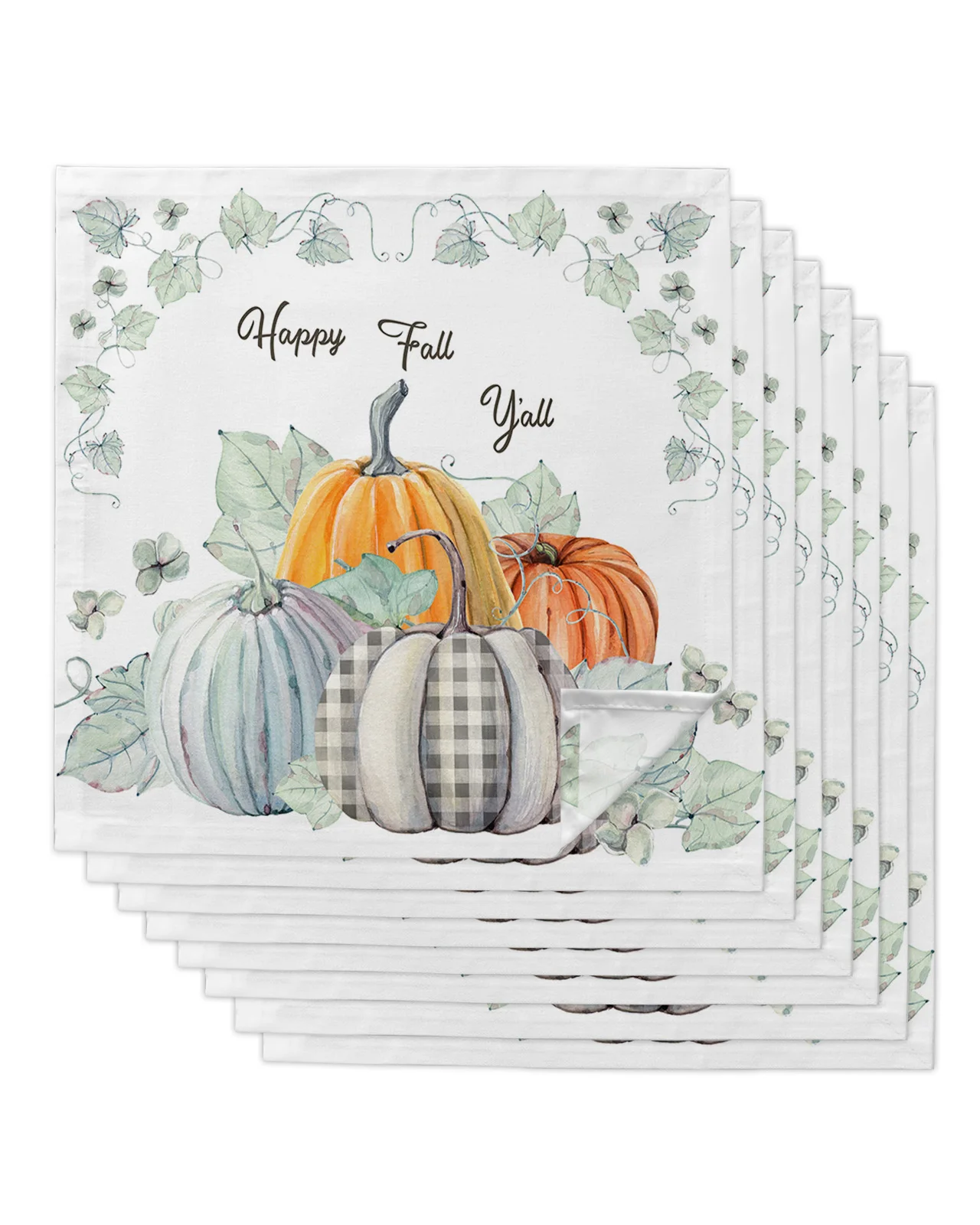 

Thanksgiving Fall Pumpkin Maple Leaf Cloth Napkins Set Birthday Banquet Wedding Decor Napkins Restaurant Supplies Table Napkins