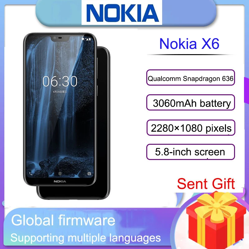 

Nokia X6 smartphone 6.1plus Android cellphone Snapdragon 636 Full Screen Original edHot Sale