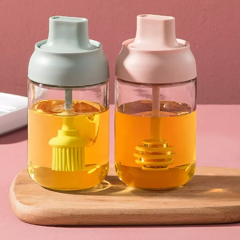

2022New Sauce Olive Oil Sprayer Dispenser Syrup Vinegar Bottle Condiment Bottles Honey Pot Seal Leak-proof Automatic Cover Openi