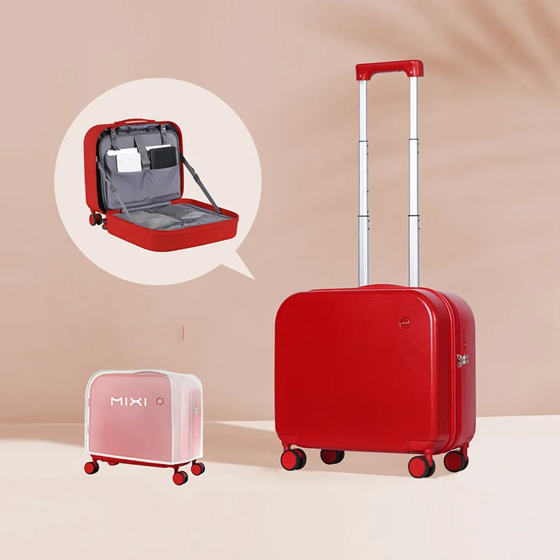 Mixi Aesthetic Design Carry On Suitcase Travel Bag Boarding Cabin Case Cabin Trip 100% PC Hardside Luggage Travel Suitcase