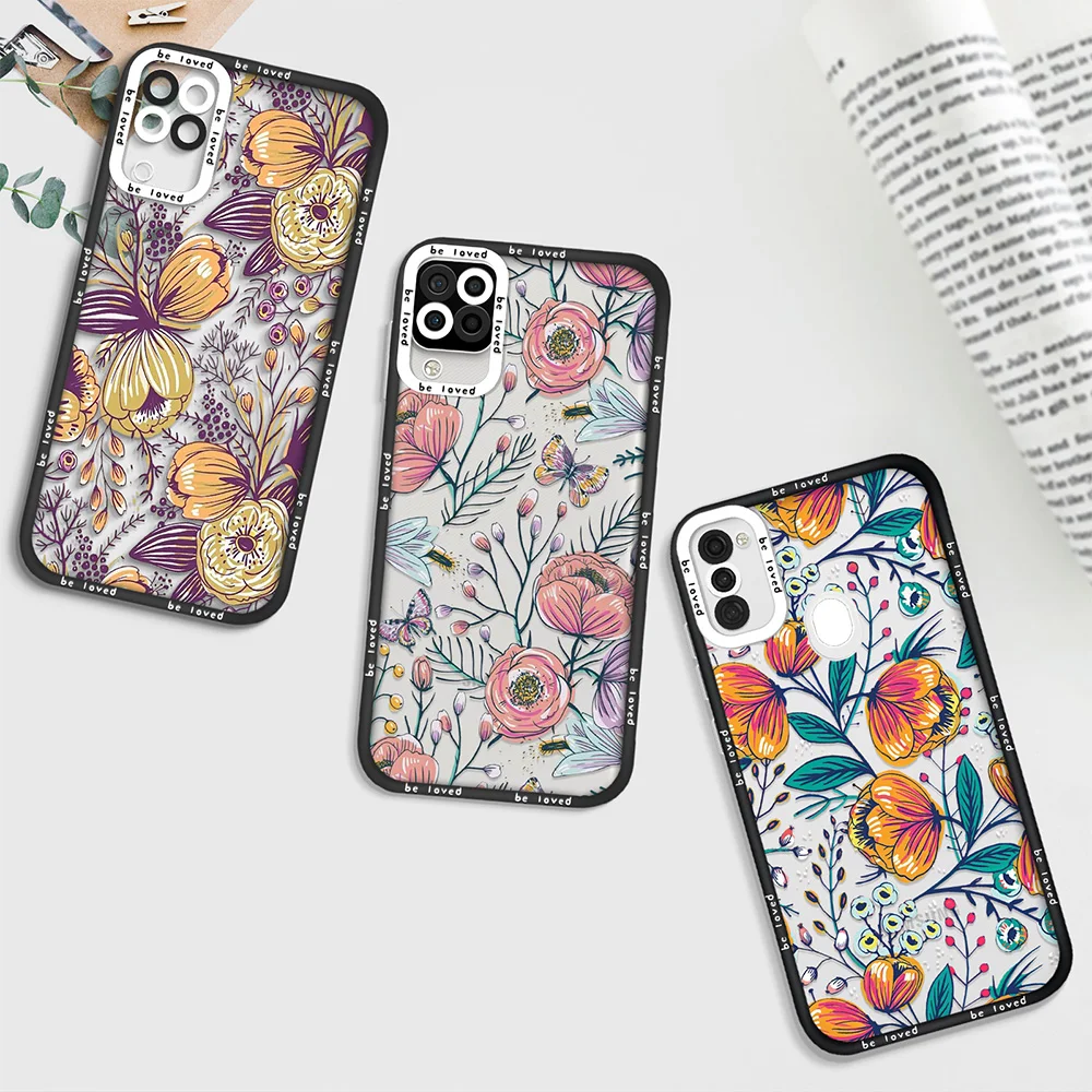 

Clear Painting Flower Phone Case for Samsung A11 A12 A21S A32 4G A52 A52S A53 5G A72 A71 S22 Plus S22Ultra Coque Soft Back Cover