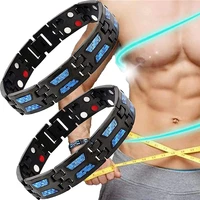 4 in 1 carbon titanium magnetic energy armband power bio bracelet health pain relief magnet health bracelets slim fit men bangle