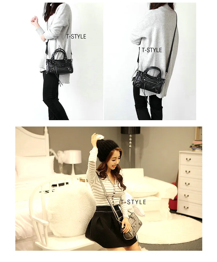 Girl Shoulder Bags Black Hand Bags New Arrival Mini Small Motorcycle Bags Crossbody for Women Soft Pu Leather Brand Handbag lady