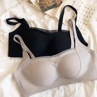 comfortable jelly strip tube top type bra no steel ring gathering and receiving side milk bralette seamless glossy underwear sof