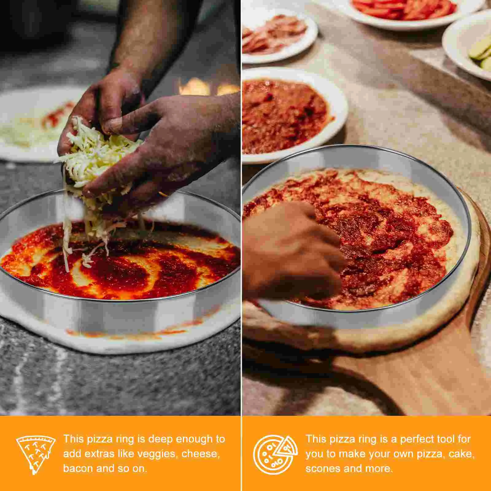 

Ring Rings Pizza Baking Cake Pastry Round Moussemolds Tart Muffin Mold Circle Steel Stainless Crust Pie Metal Cookiecookingegg