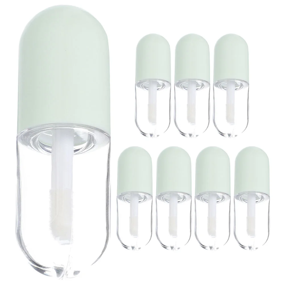 

8 Pcs Lip Gloss Tube Tubes Glass Container Mini Balm Clear Filling Bottle Plastic Pp Round Bulk Travel