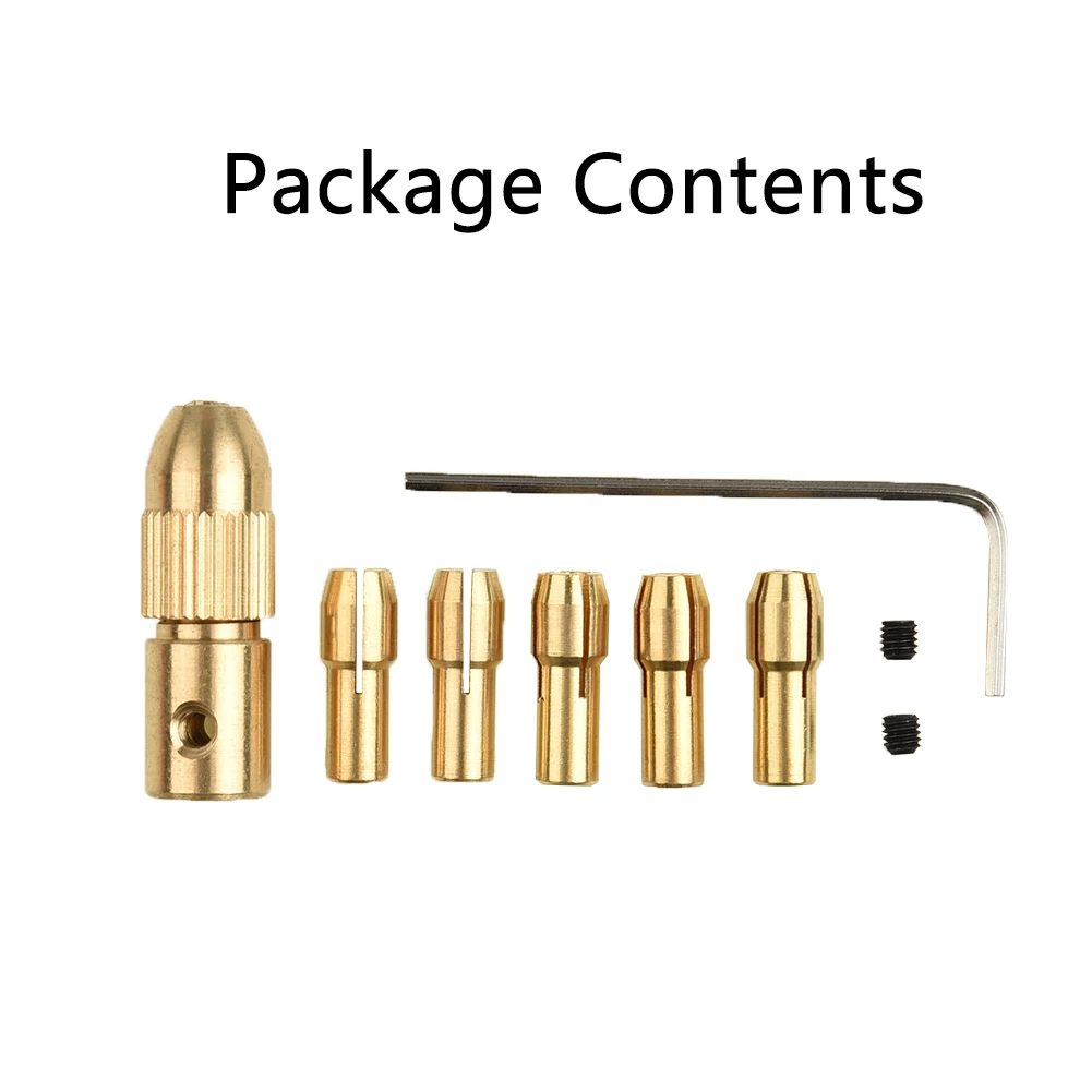 

8Pcs 0.5-3mm Electric Drill Bit Kit Collet Chuck Adapter Copper Drill Folder Copper Cap For Rotary Power Tools Accessories