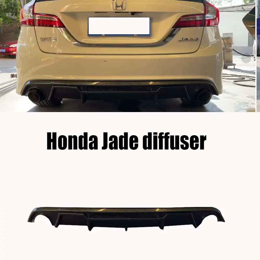 Фото Передняя губа, задняя, боковая юбка для Honda, Нефритовый Комплект кузова, ABS материал, диффузор, бампер, автомобильные аксессуары, детали, черный, углеродный №2