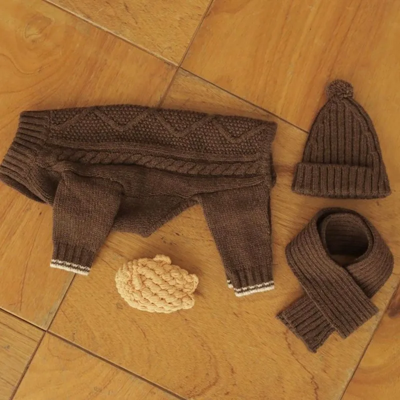 

Осенне-зимний женский хлопковый шарф, комбинезон для собак, теплый свитер для собак, французский бульдог, одежда для домашних животных, собак собаки