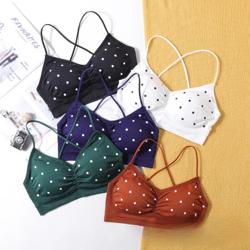 

Seamless Sexy Lingerie Women's Bra Push Up Bra Sports Bra For Women Female Polka Dot Soft Fashion Underwear Women's Tube Top