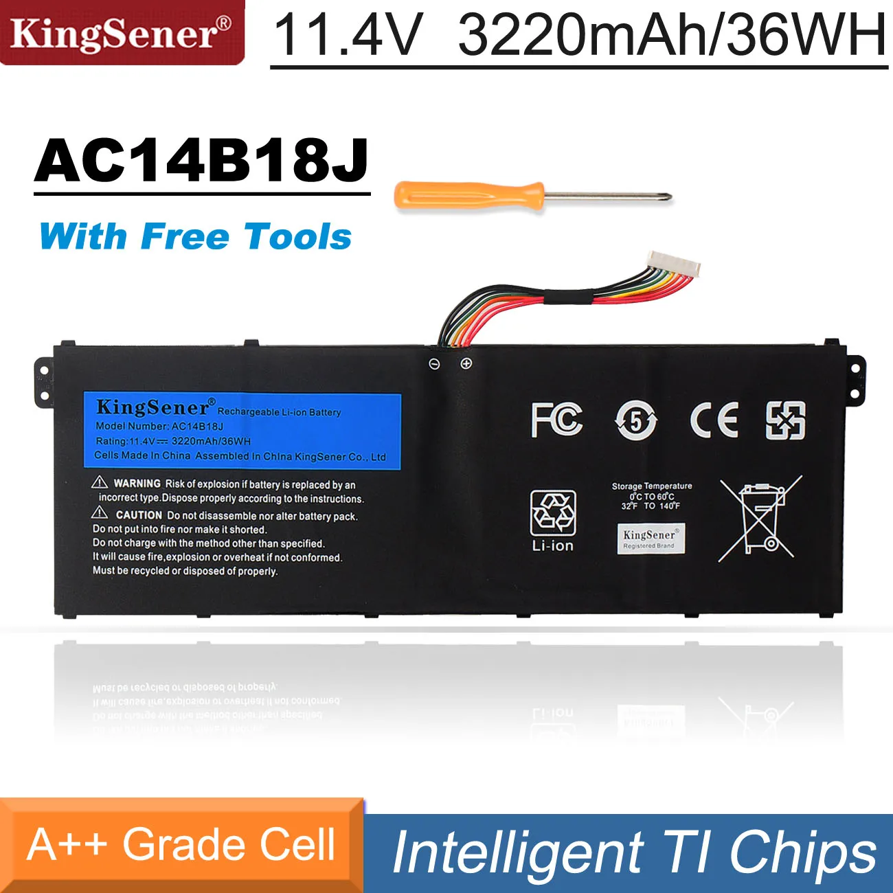 Аккумулятор KingSener AC14B18J AC14B13J для ноутбуков Acer Aspire E3-111 E3-112 ID 11 4 m2 N15Q3 N15W4 V - купить по