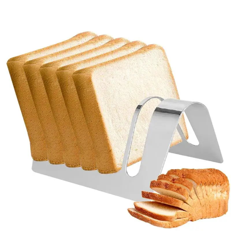 

Stainless Steel Toast Bread Rack Restaurant Home Bread Holder 6 Slices Food Display Tool For Restaurant Kitchen Accessories