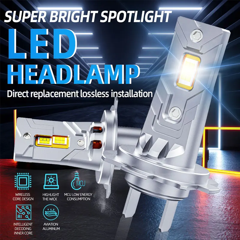 

H7 Turbo H7 LED CANBUS Lights 30000Lm H4 H11 9012 9005 9006 Mini Lamp 3570 CSP Lamp Bulbs Wireless Car LED Headlight Bulbs 120W