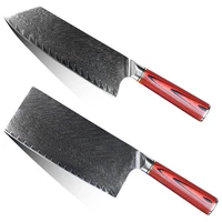 damascus chef knife pakkawood handle japanese kitchen knife household advanced slicing knife high carbon steel kitchen knives