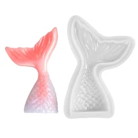 diy mermaid fish tail silicone mold fondant cake decorating baking tools handmade molds for concrete fish fork tail resin molds