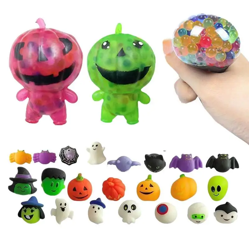 

Pumpkin Squeeze Toys Cartoon Halloween Countdown Squeeze Toys Set Bright Colors Soft TPR Decorative Kids Toys For Kids