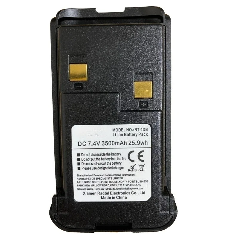Фото Аккумулятор Li-ion RT-4D 7.4V 3500mAh для радиостанций Radtel RT-4D RT-4DB DMR, замена батареи для рации №3