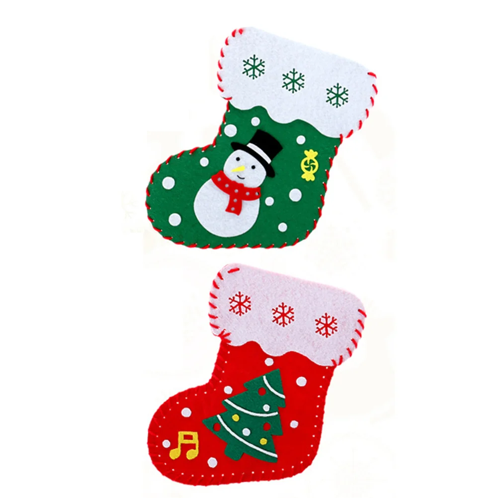 

Christmas Kit Feltdiy Stocking Materials Craft Hanging Educational Toys Holiday Stockings Tree Decorations Applique Wall