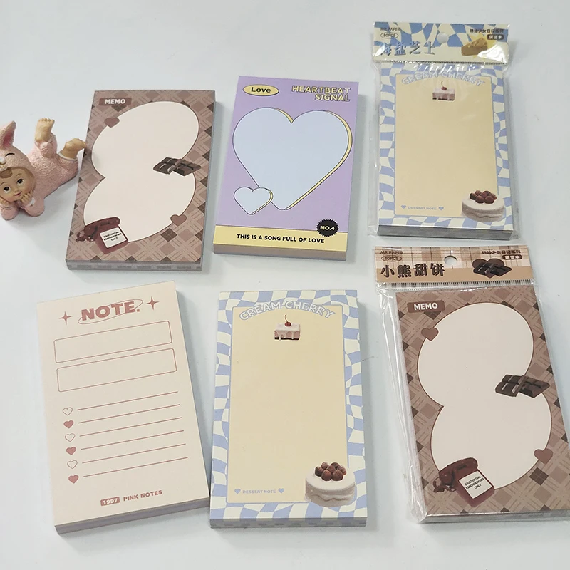 

80Pcs Cute Dessert Memo Pad Message Notes Paper Decoration Scrapbooking Material To Do List Notepad Stationery School Supplies