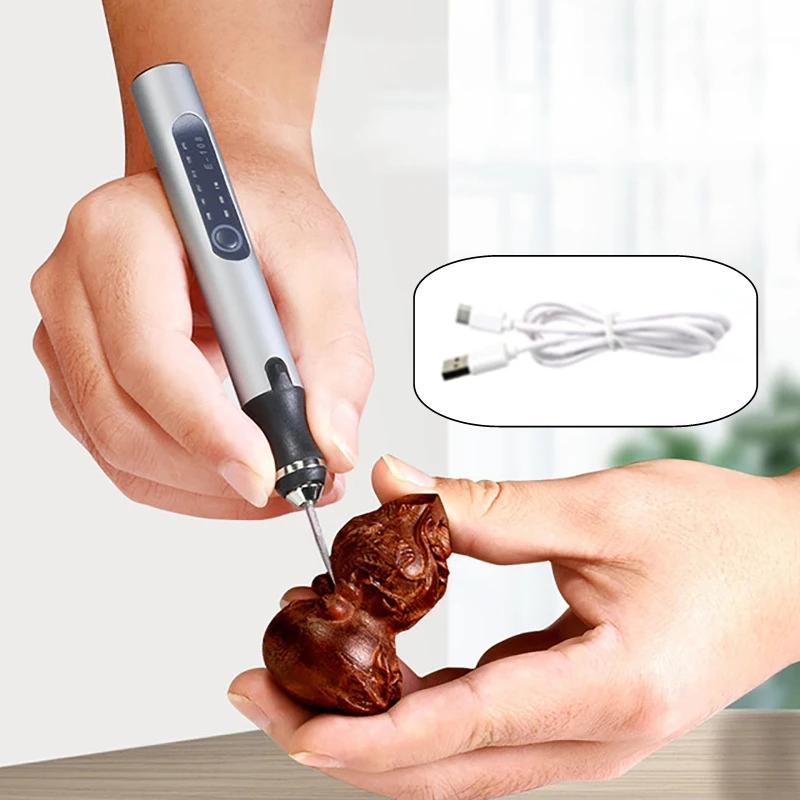 

USB Charging Mini Electric Engraving Pen 5000-25000r/min 3 speed Mode Speed Control Nail Tools Wood Milling Engraving Drill