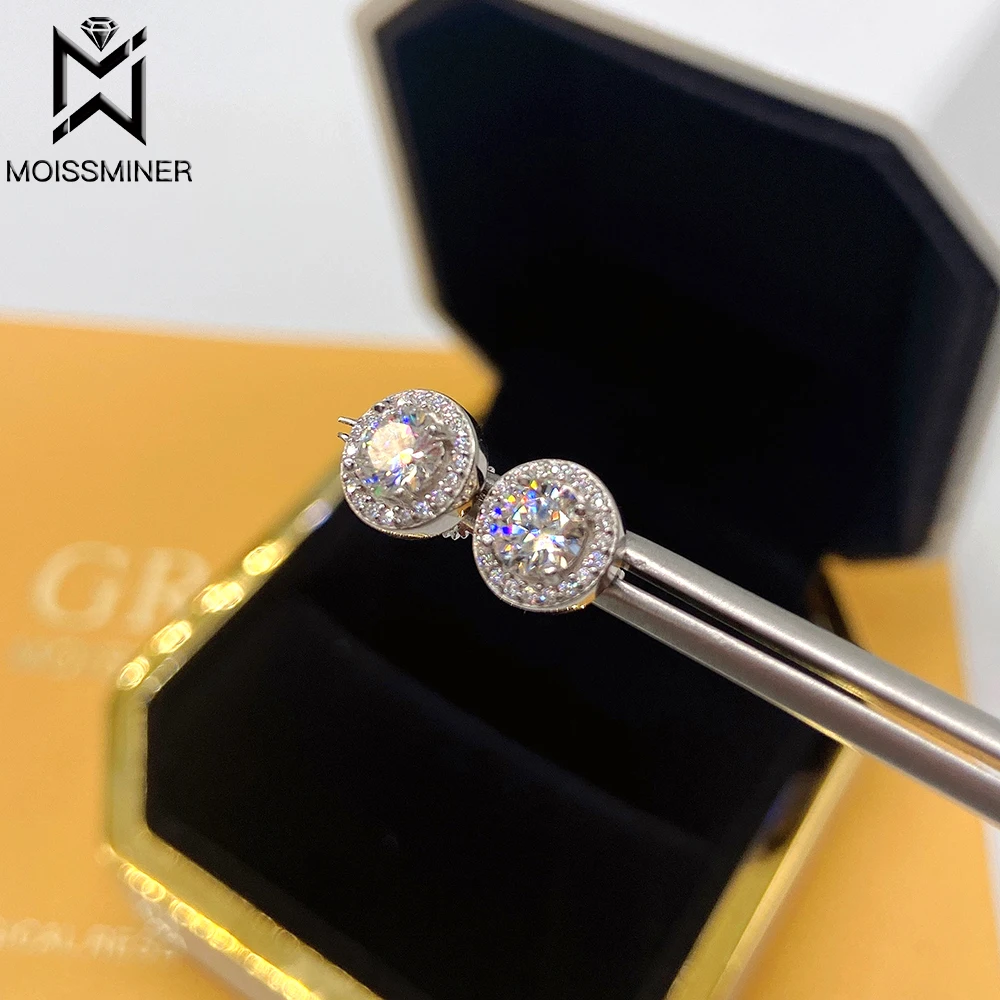 5mm Moissanite Diamond Earrings For Women Real Diamond S925 Silver Ear Studs Men High-End Jewelry Pass Tester Free Shipping