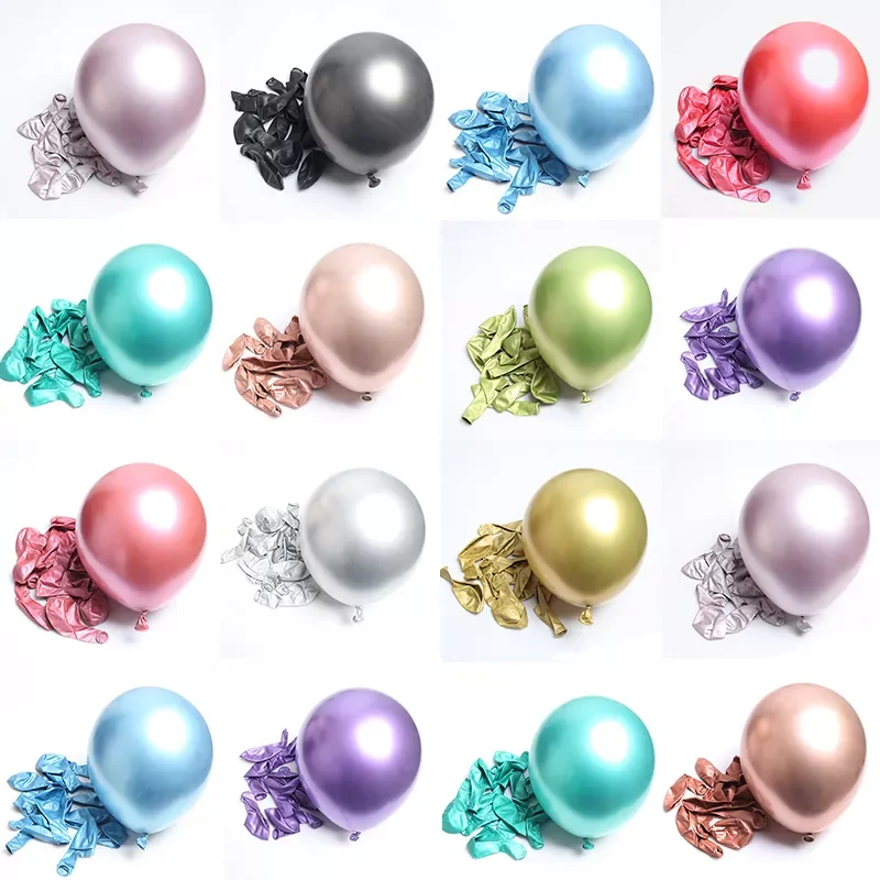 

5/12 Inch Thick Chrome Metallic Gold Silver Green Purple Ballon Wedding Happy Birthday Pearl Latex Balloons Kid Toys