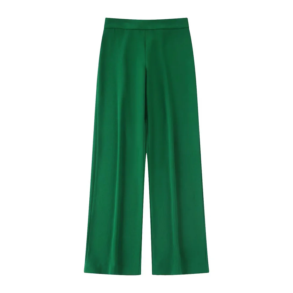 

Costume ample et assorti pour femmes, pantalon taille haute, de style rétro, vert, à la mode, nouvelle collection automne 2022
