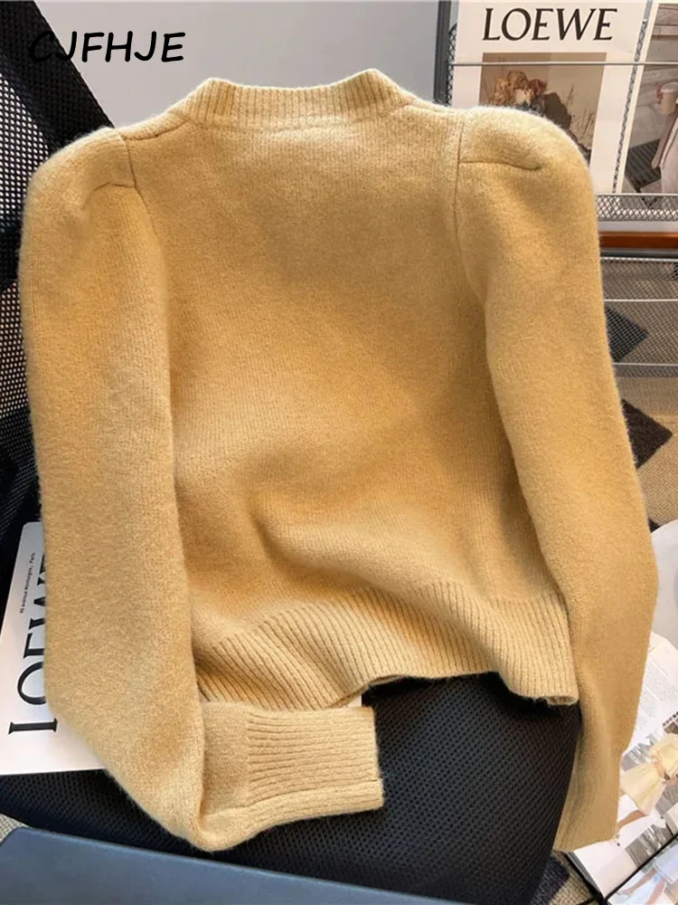 CJFHJE однотонный очаровательный стильный свитер с длинными рукавами и