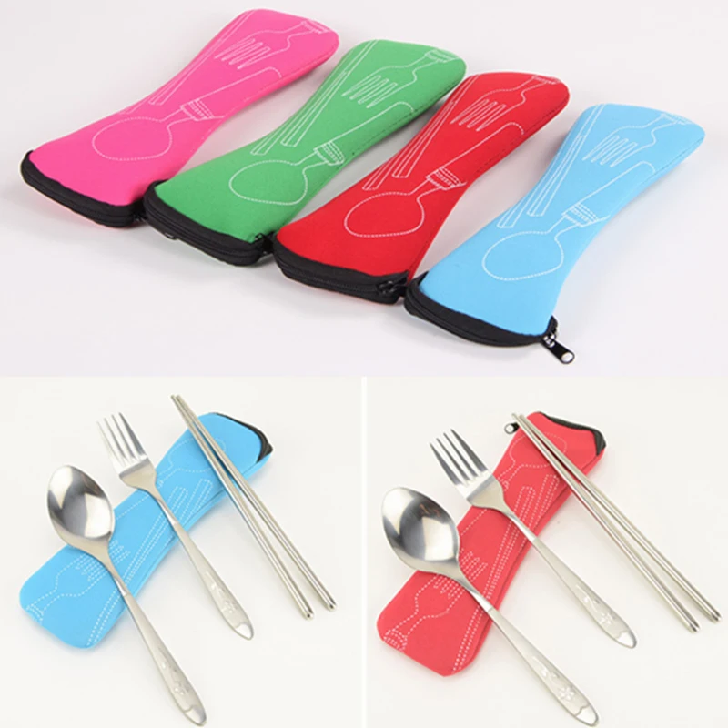 

1 шт. сумка для столовых приборов, моющаяся с молнией, дорожный набор столовых приборов, чехол, портативный чехол для ужина, бытовой инструме...