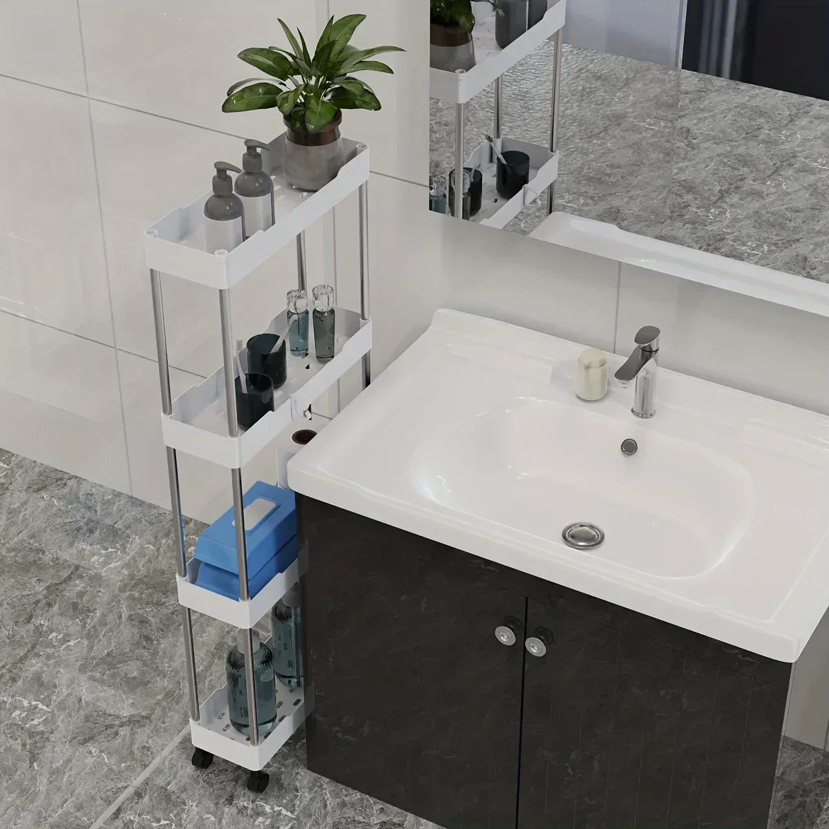 УНИВЕРСАЛЬНАЯ ТЕЛЕЖКА HOStorage на колесах многофункциональная угловая полка 3/4