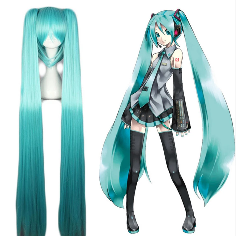 

Virtual Singer VOCALOID Miku Cosplay Miku Wig+Wig Cap High Quality Synthetic Hair Props Anime Halloween Performance Party