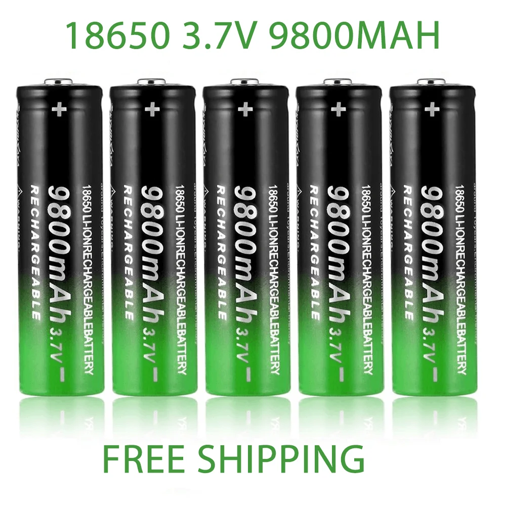 

2021 new fast charging 18650 battery high quality 9800mah 3.7V 18650 Li ion battery flashlight charging battery + Free shopping