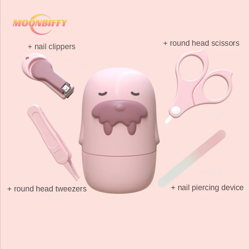 

4Pcs Sea Lion Nail Care Sets Baby Healthcare Kits Newborn Baby Safety Scissors Anti-Clip Nail Clippers Baby Nail Trimmer Care