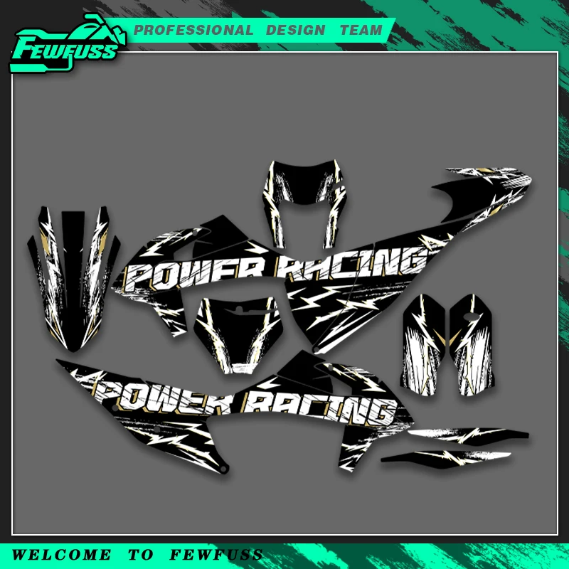 Фото Графический декоративный стикер Fewfuss для KTM 125 250 350 450 500 SX SXF XC XCF 2019-2022 EXC EXCF XCW 2020-2023, голографический хром №1