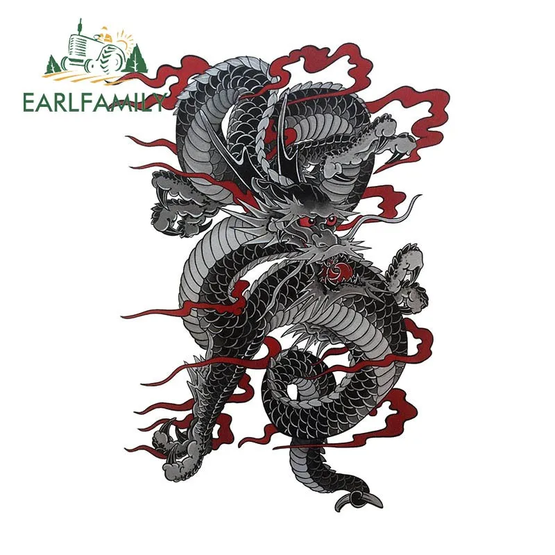

EARLFAMILY японский дракон автомобильные наклейки мотоцикл устойчивая к царапинам наклейка заднее лобовое стекло скейтборд модные автомобильные аксессуары