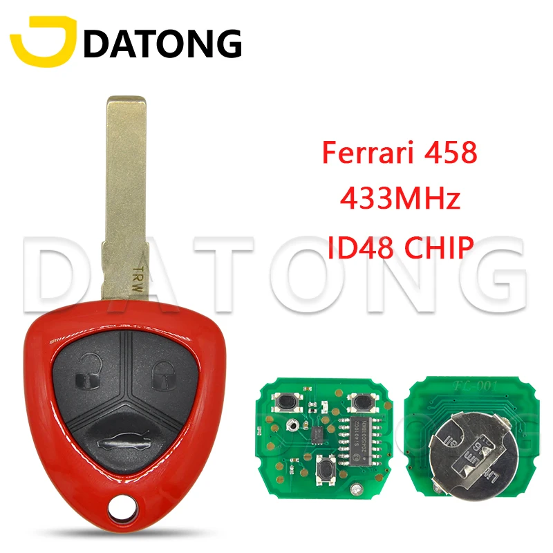 

CHANKey World Car Remote Key For Ferrari 458 433.92 ASK Mhz 48 Chip 3 Button Auto Smart Remote Control Uncut Car Key