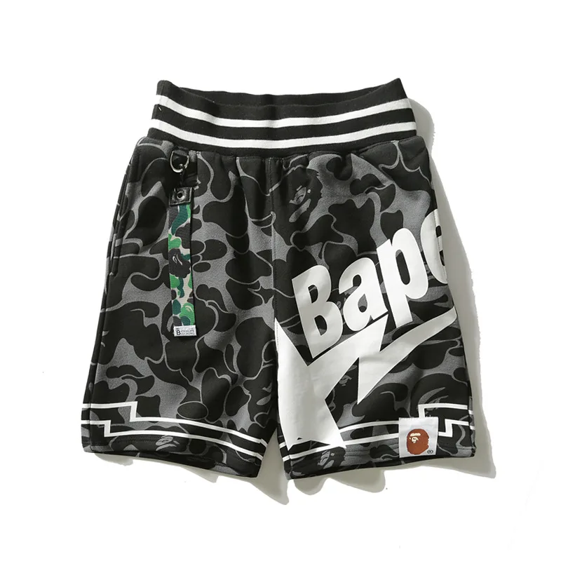 

Bape пляжные брюки камуфляжные звезды черные холщовые мужские и женские мужские пятиконечные повседневные шорты