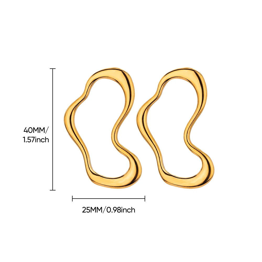 Женские серьги-бабочки из нержавеющей стали золотого цвета