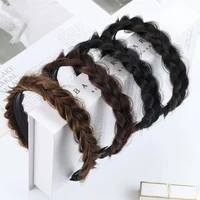 new headdress fishbone braid three strand braid wig headband gear non slip natural black hair color hair accessories