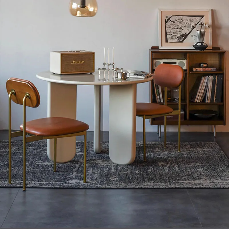 Круглый обеденный стол с консолью современный в скандинавском стиле роскошная