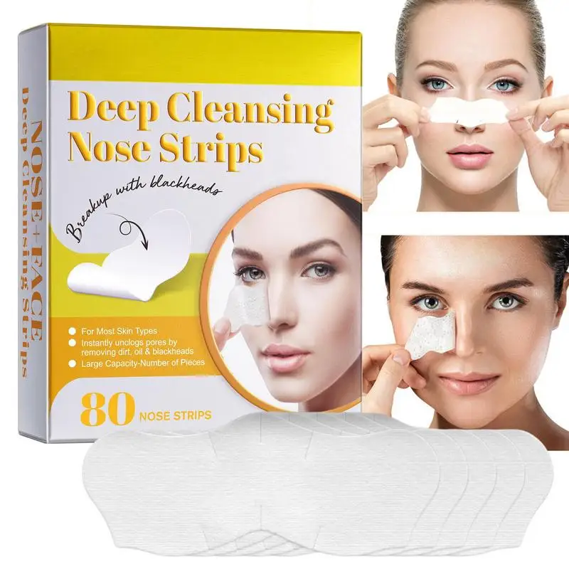 

Blackhead Strips 80 Pieces Charcoal Peel Off Blackhead Remover Blackhead Pore Strips Blackhead Remove For Nose Area And Face Oil