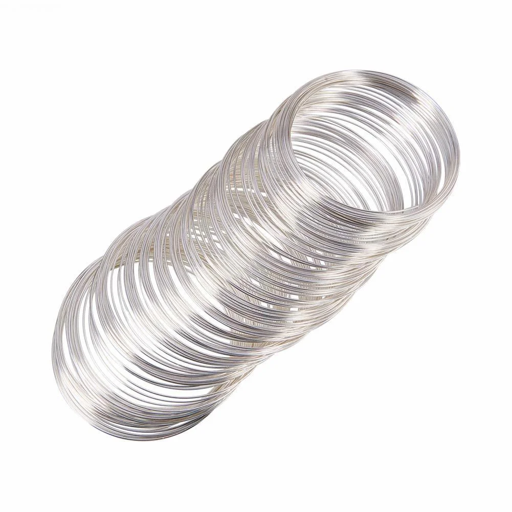 

1000g Steel Bracelet Memory Wire, Silver, About 55mm Inner Diameter, Wire: 0.6mm, About 1100 circles/500g