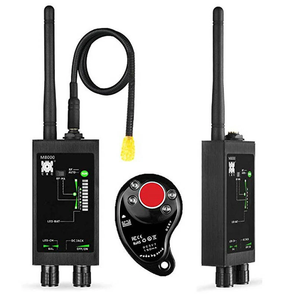 

Black M8000 Bug Anti Spy RF Signal Detector Scanner For Hidden GSM GPS Camera Detector