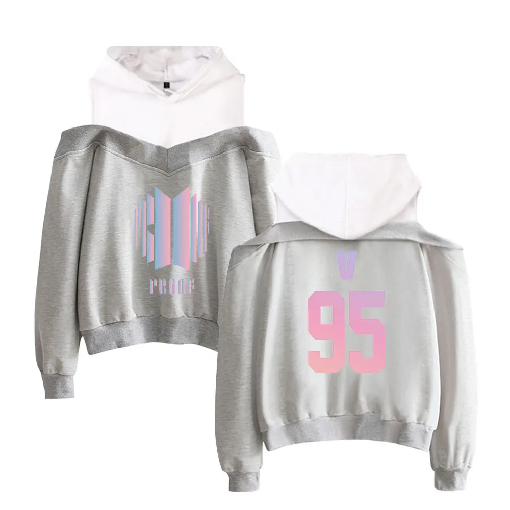 

Bangtan Boys Crop Top Proot Off-shoulder bulletproof Women Hoodie Sweatshirt Sexy Kpop Hip-Hop Fans Crop Top