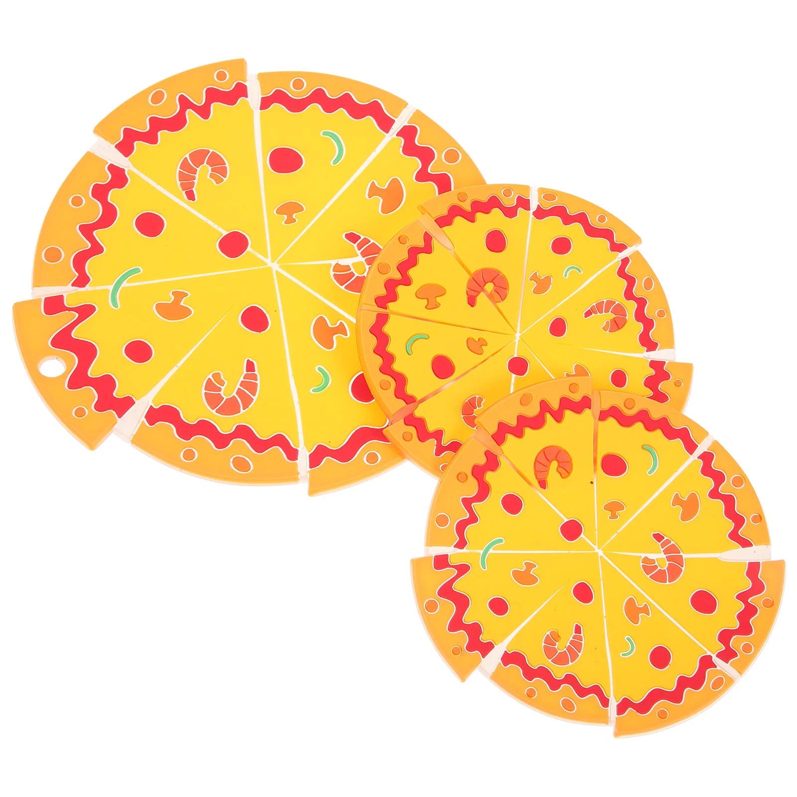 

3pcs Pizza Shaped Coasters Tea Cup Coasters Coffee Table Tea Cup Pads Creative Pot Coasters