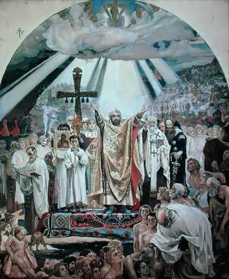 

Baptism of Rus Wall art prints and famous paintings by Victor Mikhailovich Vasnetsov