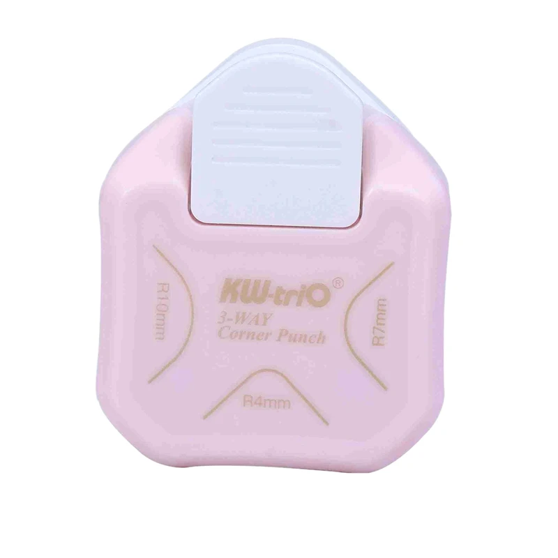 

KW-TRIO 3-In-1 Corner Rounder Mini Corner Trimmer Punch R4/R7/R10mm Round Corner DIY Paper Card Photo Planner Cutting Supplies