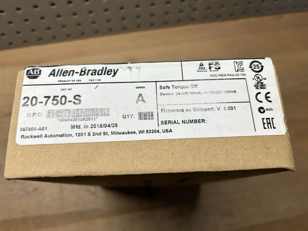 

Новый в запечатанной коробке Allen-Bradley 20-750-S SER, дополнительный модуль для безопасного крутящего момента