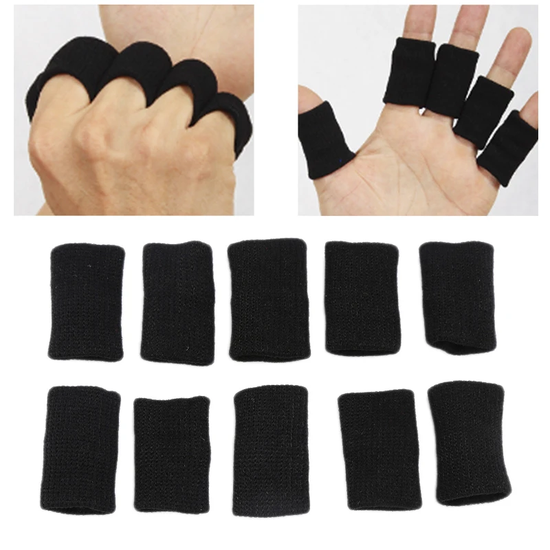 

10 Pcs Sports Finger Guard Finger Protector Sleeve Support Basketball Sports Aid Arthritis Band Wraps Finger Sleeves